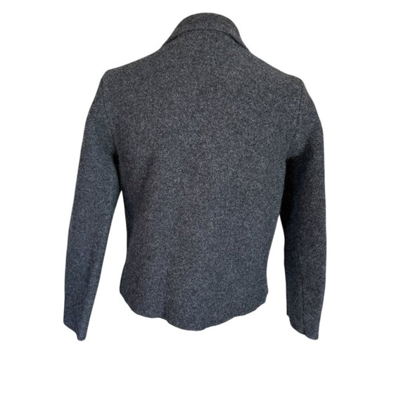 Lands' End Petite 8P black long sleeve collared button down wool jacket women's - Picture 4 of 9